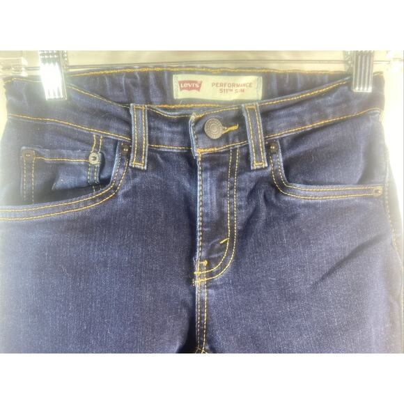 Levi's 511 Slim Fit Black Label Blue Jeans Dark Wash Boy's (25x26) Size 10 REG - Picture 8 of 10